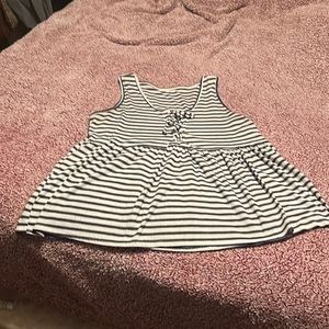 Maurice’s Baby Doll Tank size Large - navy blue and white striped